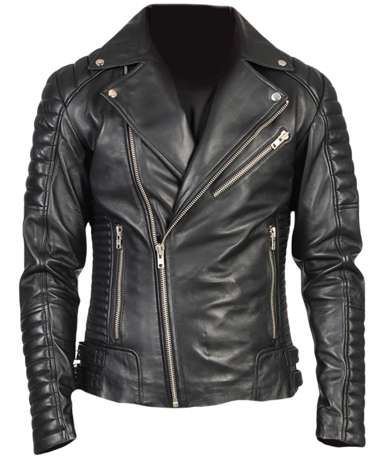 Men s Armand Black Leather Biker Jacket