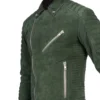 Armand Green Suede Biker Jacket buy from men's leather jacket UK