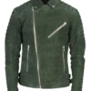 Armand Green Suede Biker Jacket buy from men's leather jacket UK