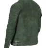 Armand Green Suede Biker Jacket buy from men's leather jacket UK