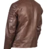 Damian Brown Leather Biker Jacket buy from men's leather jacket UK