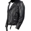 Furton Black Leather Biker Jacket buy from men's leather jacket UK