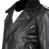 Furton Black Leather Biker Jacket buy from men's leather jacket UK